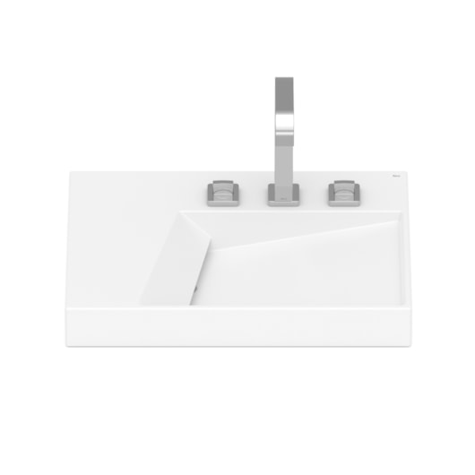 Cuba de Sobrepor Retangular com Mesa Geometric Horizon 60x42cm Blanco Mate Roca - Imagem principal - b63f66a9-26b6-4e51-9987-73ff363414fb