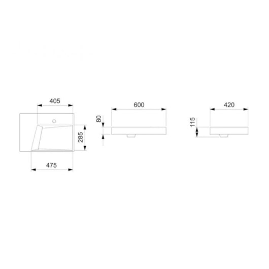 Cuba de Sobrepor Retangular com Mesa Geometric Horizon 60x42cm Blanco Mate Roca - Imagem principal - 67d4ad92-696a-4bac-8411-0f0a0617d0ad
