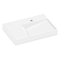 Cuba de Sobrepor Retangular com Mesa Geometric Horizon 60x42cm Blanco Mate Roca