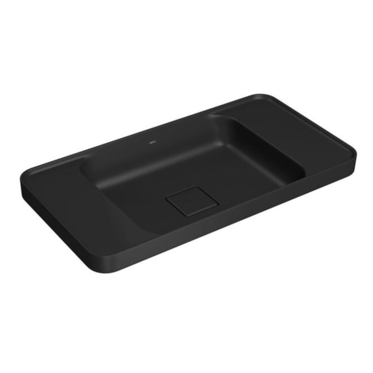 Cuba de Sobrepor Retangular Com Mesa Slim Ébano Fosco Deca 62cm