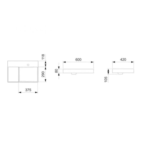 Cuba de Sobrepor Retangular Com Mesa View Horizon 60x42cm Blanco Mate Roca - Imagem principal - 6bdc52f2-6338-4ba6-927f-4f277e0e127d