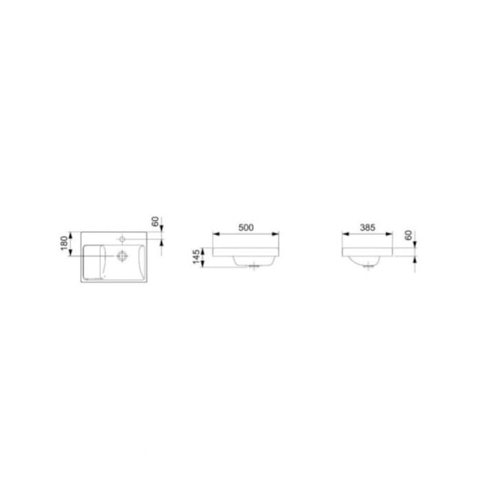 Cuba de Sobrepor Retangular Optica L50 50x38cm Branco Roca - Imagem principal - 25a43fb1-fa50-4702-b450-fdd21ded4840