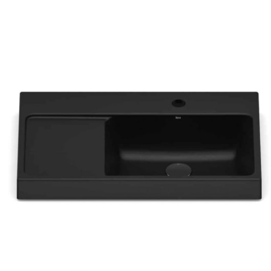 Cuba de Sobrepor Retangular Optica L60 60x38cm Matte Black Roca - Imagem principal - 8a5539a6-b993-411d-a8f2-8ea9e659d361