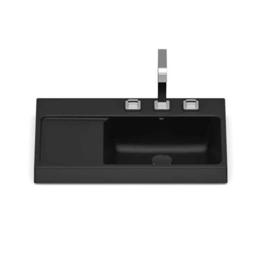 Cuba de Sobrepor Retangular Optica L60 60x38cm Matte Black Roca - Imagem principal - 5744c4f1-a106-420c-a4f7-5be07cb9c9bd