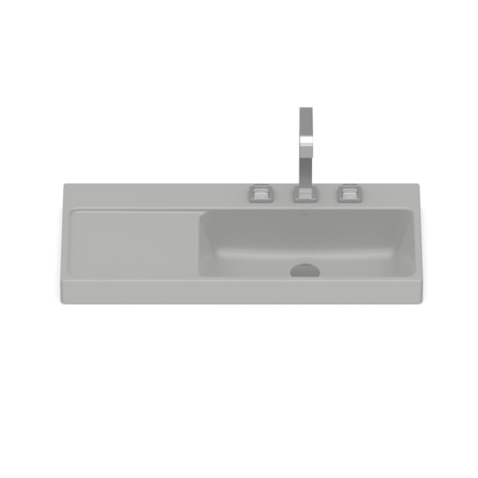 Cuba de Sobrepor Retangular Optica L80 80x38cm Stone Roca - Imagem principal - 591e45f1-1b2a-46b4-8ca9-4a0fb713a10f