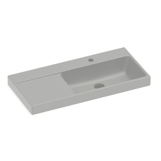 Cuba de Sobrepor Retangular Optica L80 80x38cm Stone Roca - Imagem principal - e60654c6-db2e-41be-80ee-d0f336fc1f73