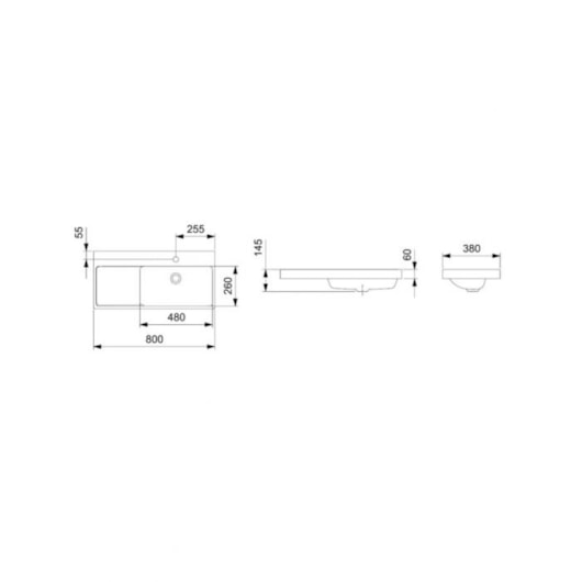 Cuba De Sobrepor Retangular Optica L80 8x38cm Branco Roca - Imagem principal - 206507b9-4175-4190-bfc6-c6eff23ce885