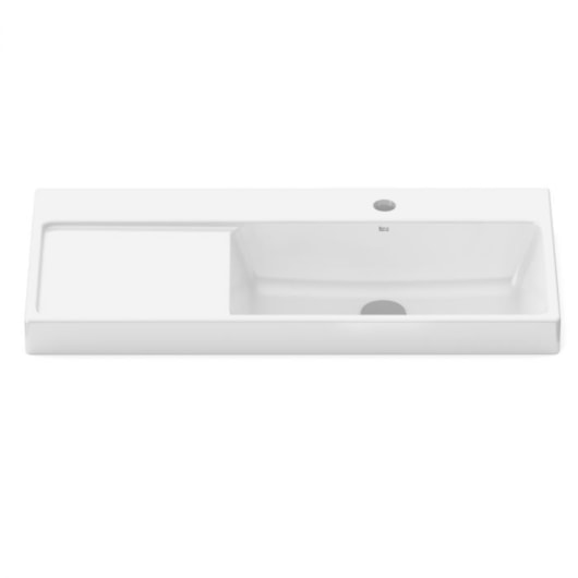 Cuba De Sobrepor Retangular Optica L80 Branco Roca 8x38cm - Imagem principal - 7156a12d-30ee-4471-9399-283d4e4a0f64