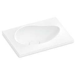 Cuba De Sobrepor Retangular Ruy Ohtake 62X45cm Branco Matte Roca