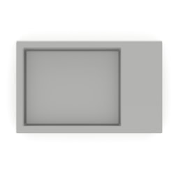 Cuba de Sobrepor Retangular Skyline Horizon Stone Roca 60x38cm