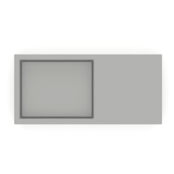 Cuba de Sobrepor Retangular Skyline Horizon Stone Roca 80x38cm