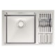 Cuba Design Collection Quadrum Inox Scotch Brite com 2 Cubas e Escorredor de Pratos e Talheres 66x46cm Tramontina - 26e7b684-e192-4335-849d-66c8aa8ac557