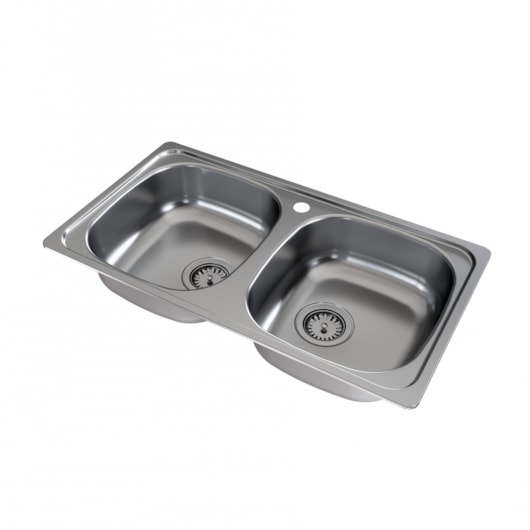 Cuba Dupla 0,5 304 Com Válvula Saida De Agua 4,5  Sobrepor Polido Docol 72,2x37x14cm - Imagem principal - 487d86c9-4eb5-492b-bcad-61552e1aa0d8