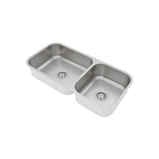 Cuba Dupla De Embutir Em  Aço Inoz Escovado Cd50/34 Mekal 86x40x17/1cm - Imagem principal - f9b4ffbf-ea9b-49cf-ae21-54e276559795