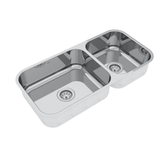 Cuba Dupla De Inox Polido Mekal 86x40x20cm - Imagem principal - f97a91c7-e573-4ab9-ab48-35bbd2946ad8