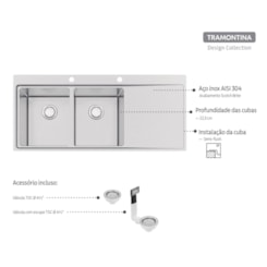 Cuba Dupla De Sobrebor Smooth Scoth Brite 116x52cm Tramontina