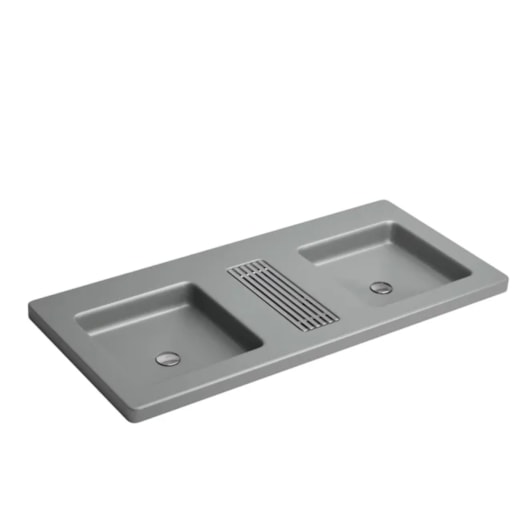 Cuba Dupla de Sobrepor Com Saboneteira Grelha Cinza Fosco Deca 1,21x55,5cm - Imagem principal - fd7f15eb-cf98-487f-9864-b5e30af78ba7