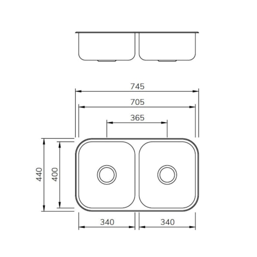 Cuba Dupla Em Inox CD-34 Mekal - Imagem principal - e7928168-163b-443a-9423-d0578cd0d54f