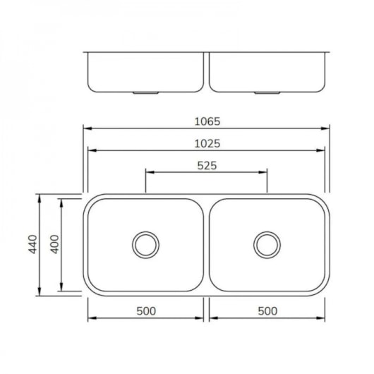 Cuba Dupla Inox Escovado Mekal 102x40x17cm - Imagem principal - 71a112bd-e362-4a32-8286-5db7c7438b6c