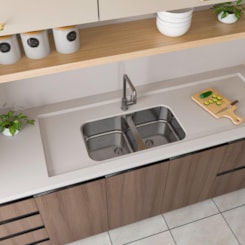 Cuba Dupla N3 Com Válvula 3.1/2 Para Lavatório De Mesa Brilho Plus Ghelplus 72x40x14cm