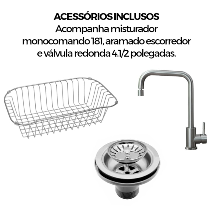 Cuba Funzionale Com Acessórios + Misturador Monocomando Debacco 66x45cm