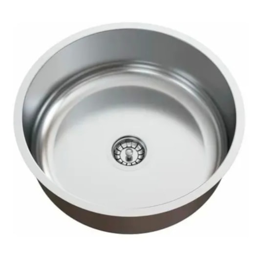 Cuba Inox Redonda Alto Brilho Com Válvula 4.1/2 Ghelplus 37x37x17cm - Imagem principal - e0330390-36c6-4559-bf4c-f5312fefad9e