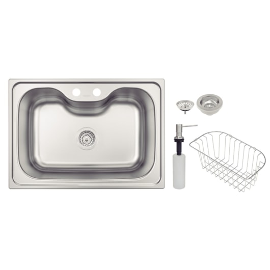 Cuba Morgana 60 Fx Undermount em Aço Inox Escovado com Acessórios Tramontina - Imagem principal - 8565e3bb-721e-4810-bb76-52c2fcf5465a