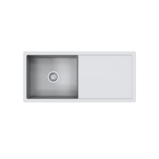 Cuba Para Cozinha Duraquartz Açafrão 100 Branco Nevado Sabbia - Imagem principal - a4782749-327e-46a5-9eac-840e0e63a611