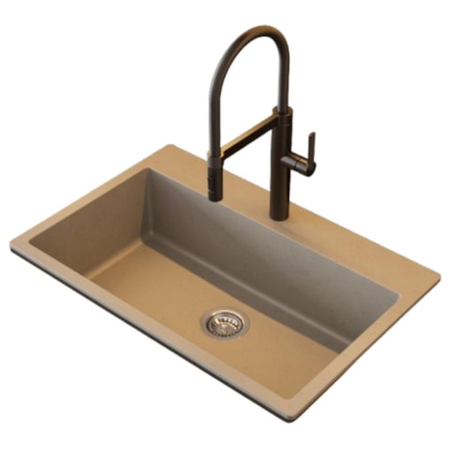 Cuba Para Cozinha Duraquartz Alecrim 80 Cinza Lunar Sabbia - Imagem principal - e0d8af3e-31a2-403a-8398-fdb11f510e5e