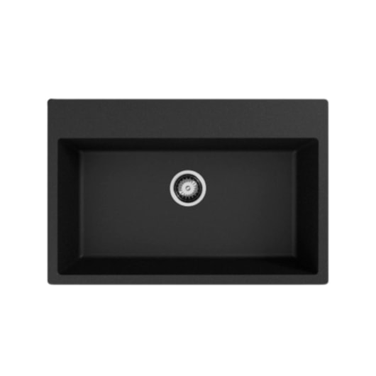 Cuba Para Cozinha Duraquartz Alecrim 80 Preto Granito Sabbia - Imagem principal - 605ac5e1-b12a-486a-9c4d-ceb18776f46c