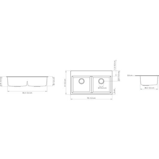 Cuba Para Cozinha Duraquartz Páprica 90 Branco Nevado Sabbia - Imagem principal - 71c948b7-50e1-4172-a733-0e177d94cc18
