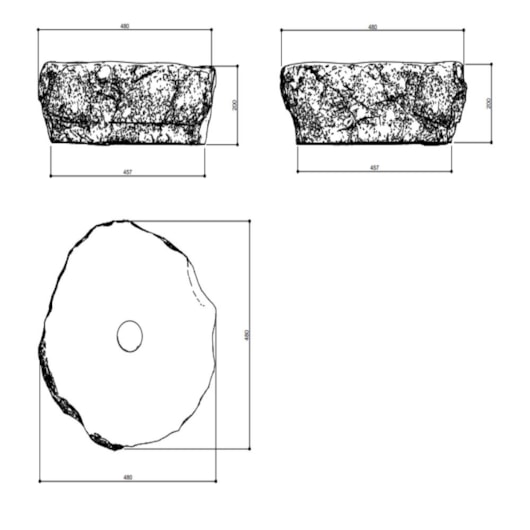 Cuba Para Lavatório De Pedra Oval Grande Cubped006 Kromma 48x48x20cm - Imagem principal - 3e6cd031-8218-4b05-9028-755123bc4867