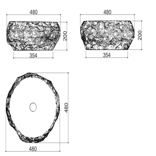Cuba Para Lavatório De Pedra Redonda Grande Cubped003 Kromma 48x48x20cm - Imagem principal - 9318b6e9-140f-4e16-9add-2fb79d6e3abd