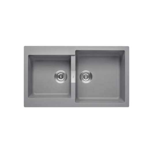 Cuba Pia Com 2 Lavatórios Oslo Cinza Roca 50x8cm6cm - Imagem principal - 3dbde3d5-de68-4171-887a-89e3326072dd