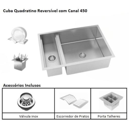 Cuba Quadratino Escovada Reversível Com Canal 450 Debacco - Imagem principal - 5b4af7d0-710e-49ba-9d7d-1e4a0ca9cf1a