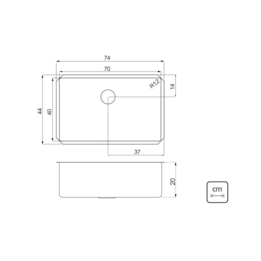 Cuba Quadrum Undermount Inox Com Válvula Escovado Tramontina 70x40cm - Imagem principal - 8da76cdf-7d7e-4e60-9d76-569d7b8d5640