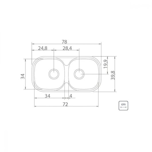 Cuba Retangular De Embutir/Sobrepor Isis Em Aço Inox Acetinado Tramontina 78x40cm - Imagem principal - 1d7f2f9a-dc92-47ca-a061-56f88eebc3fc