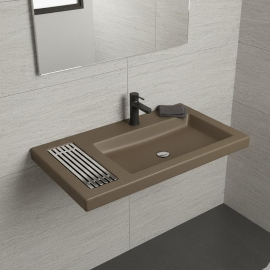 Cuba Retangular De Inox 80x48cm Marrom Fosco/ Cromado Deca - Imagem principal - f85c61ac-f5f7-4122-b71a-d22798aa8bf9