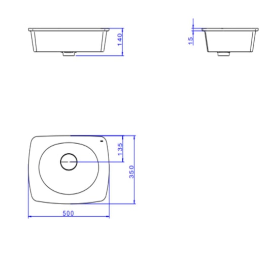 Cuba Retangular De Sobrepor Liquid Soft Antracite Deca 50cm - Imagem principal - a37920b2-bcd2-4657-b050-a330c8dbf224