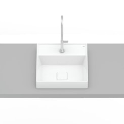 Cuba Sobrepor Com Mesa Terra T11 Black Matte Roca 40x40cm