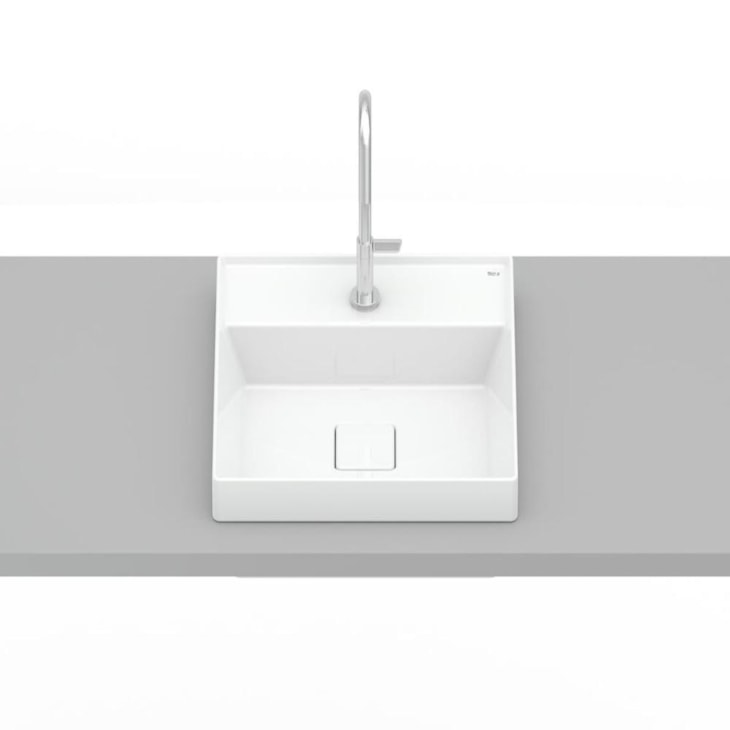 Cuba Sobrepor Com Mesa Terra T11 Black Matte Roca 40x40cm