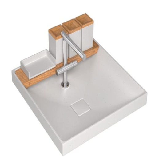 Cuba Sobrepor Quadrada Com Mesa Stone Deca 52 cm - Imagem principal - 5bf22bf3-03ee-41d1-b983-961de52d9f8d