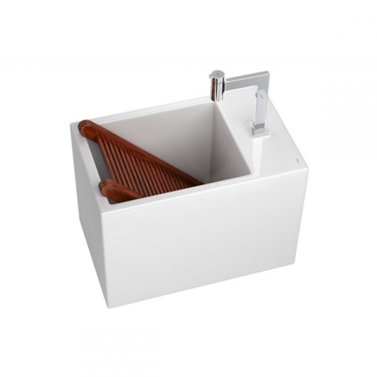 Cuba Suspensa Com Mesa Branco Deca 56x35cm - Imagem principal - 81cd1b29-2ba1-43ab-bddb-1c9fd0b07f4e