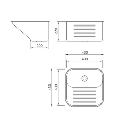 Cuba Tanque Escovada CT40 Mekal 40x40x22 - Imagem principal - 198bc913-9fa9-4dca-b0b2-a9eea1c6ae94