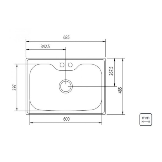 Cuba Undermount Morgana 60 FX Acetinado Tramontina 40L 69x49cm - Imagem principal - 110a5106-1056-45a2-b776-9119863844d2