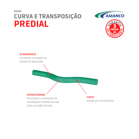 Curva De Transposição PPR Macho Para Macho Amanco 2,5cm - Imagem principal - 310d07e5-cf11-4ac9-b46c-974c9f564f87