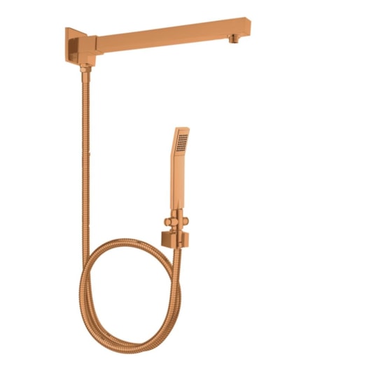Desviador De Chuveiro Quadrado Flexível Com Braço Rb326q Rose Gold Matte Rubinettos 2m - Imagem principal - e0f3a7b0-e372-41bf-9766-e52902fdfd1e