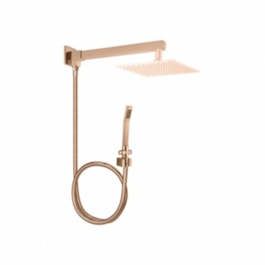 Desviador Para Chuveiro Com Braço Flexível 15M E Ducha Manual Kr140 Rose Gold Kromma - Imagem principal - 98db7acc-437d-4ac9-8e34-2c78df492459