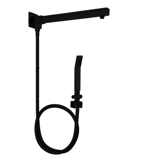 Desviador Para Chuveiro Com Braço Flexível 2M E Ducha Manual Kr140c Black Matte Kromma - Imagem principal - 9429cb51-9d72-417a-aff3-d60f759abff2