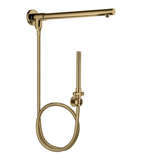 Desviador Para Chuveiro Com Braço Redondo Flexível 2M E Ducha Manual Kr145 Champagne Matte Kromma - Imagem principal - 20656c27-a474-403c-881b-baeda2cc04e0